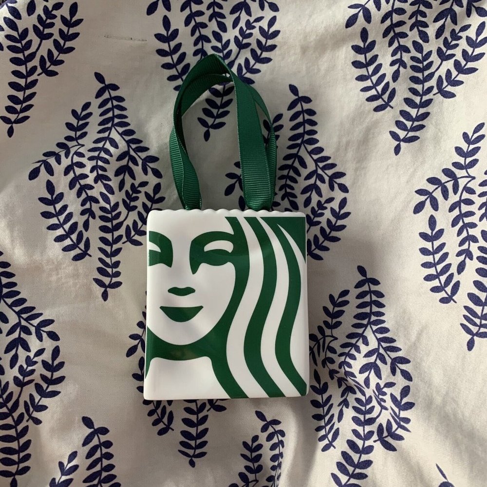 NEW starbucks ceramic tote bag ornament 🤍